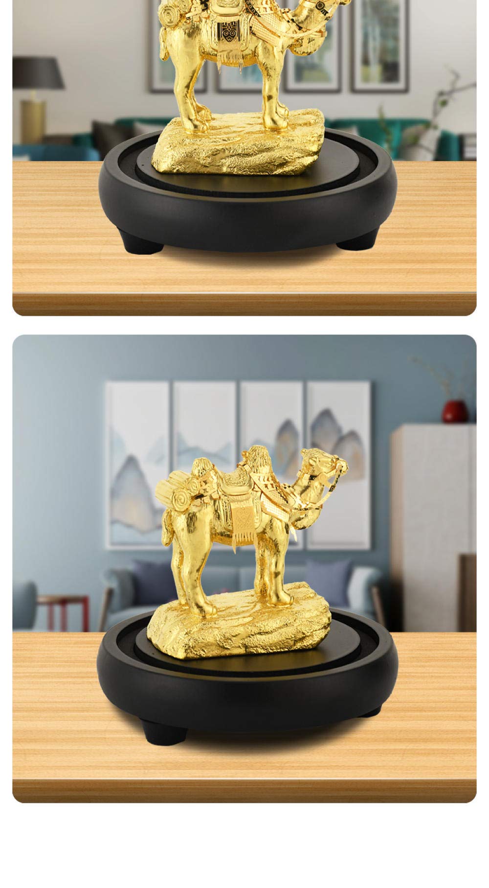 Amazon.co.jp: 像の彫刻 金のラクダの像金箔の工芸品ラクダの金の置物